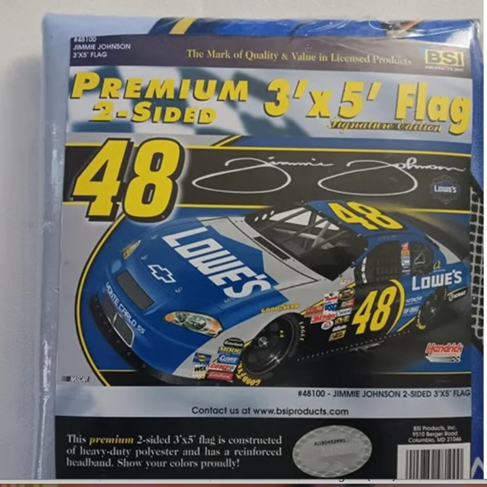NEW Jimmie Johnson #48 Premium 2 Sided NASCAR 3x5 Flag
